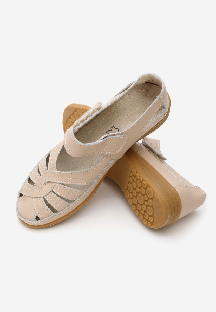 Balerinke od prirodne kože Parina bež