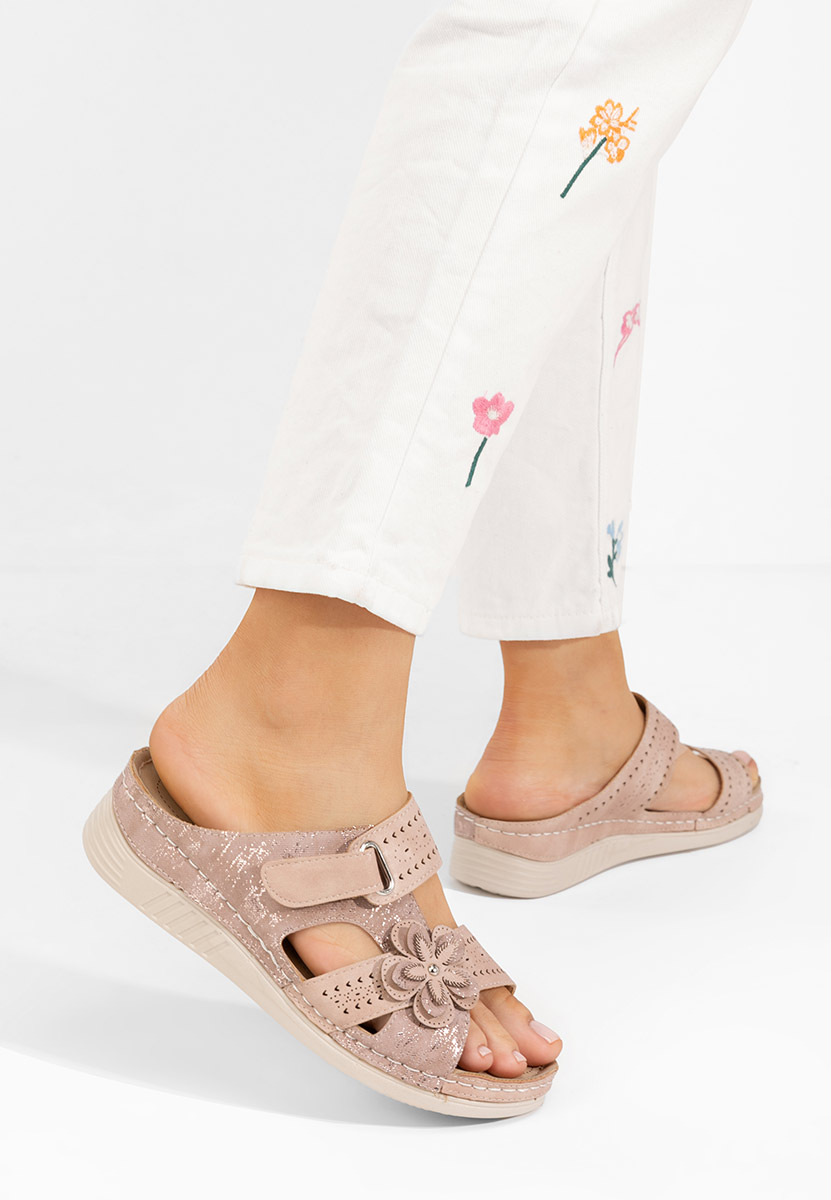 Papuče s platformom Violette ružičasto