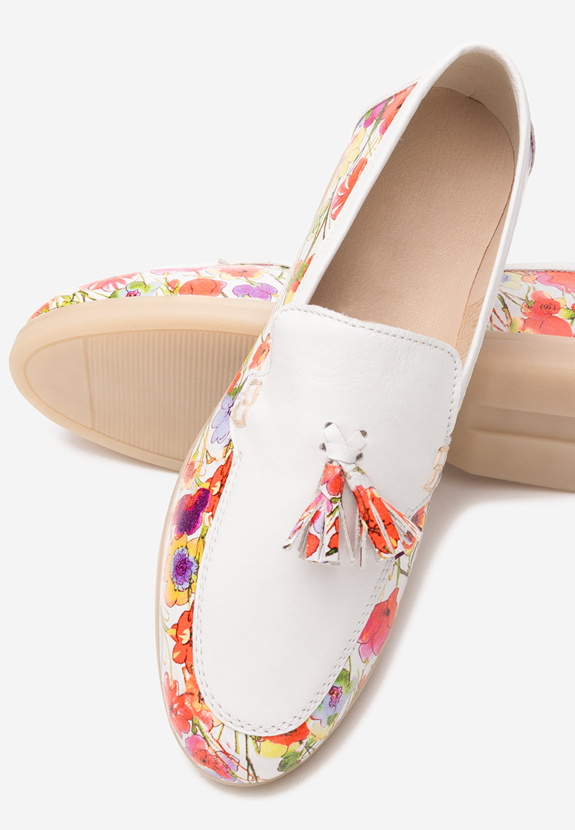 Mokasinke od prirodne kože Takara V2 bijele