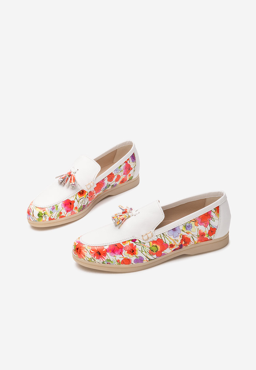 Mokasinke od prirodne kože Takara V2 bijele