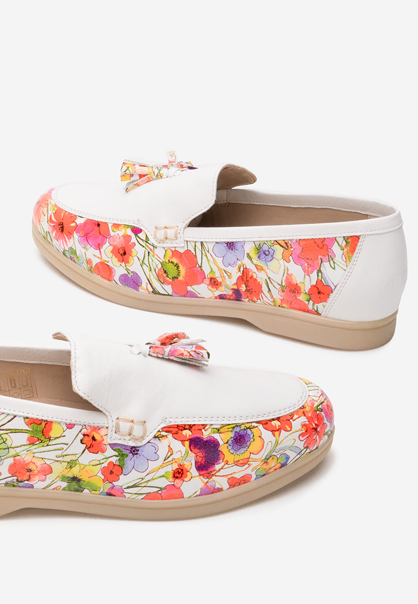 Mokasinke od prirodne kože Takara V2 bijele