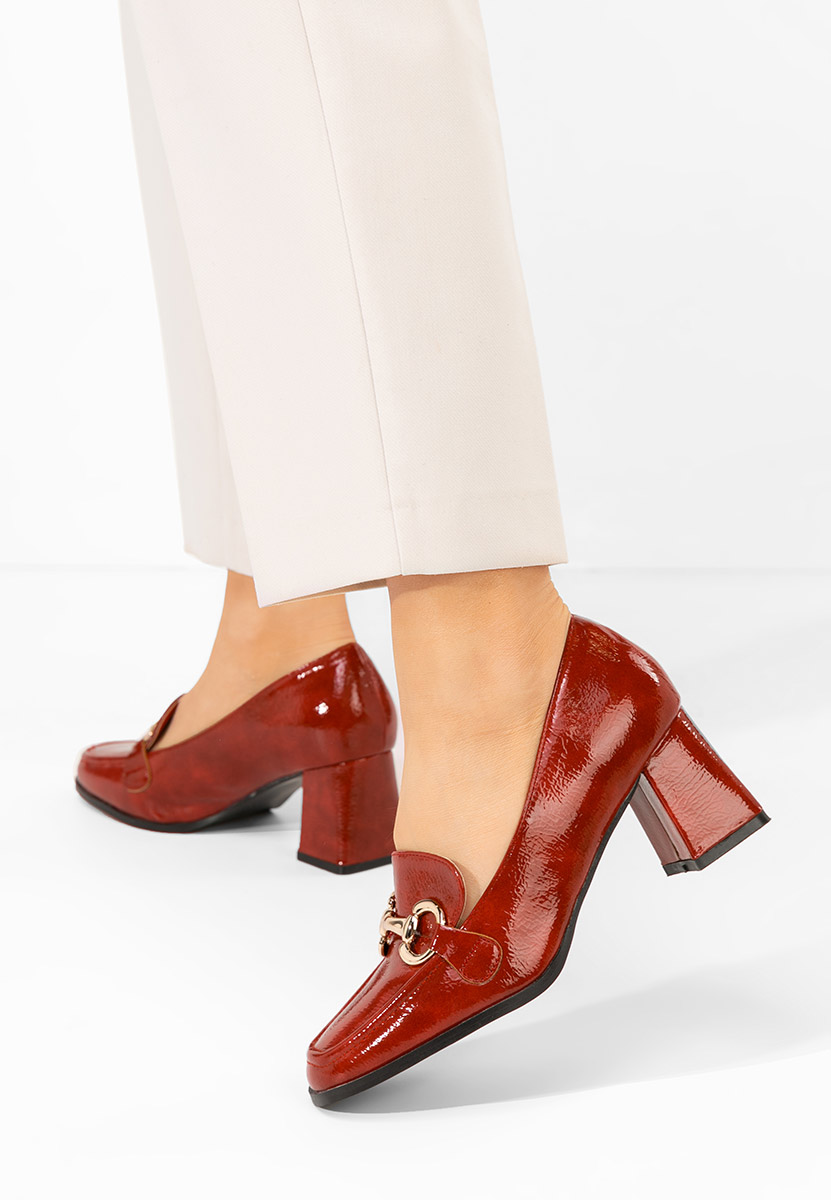 Loafers cipele Velosa vinsko crvena