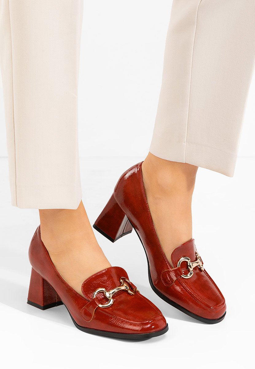 Loafers cipele Velosa vinsko crvena