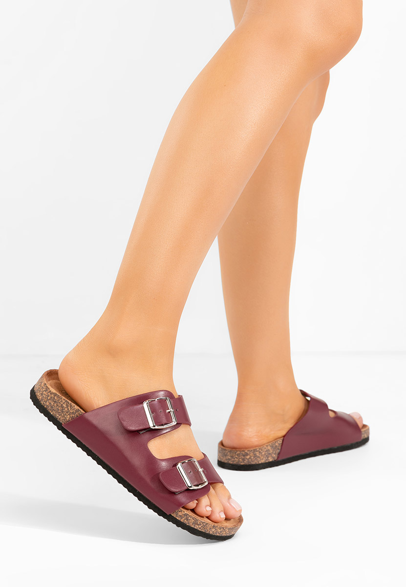 Papuče za ženske Evet V2 vinsko crvena