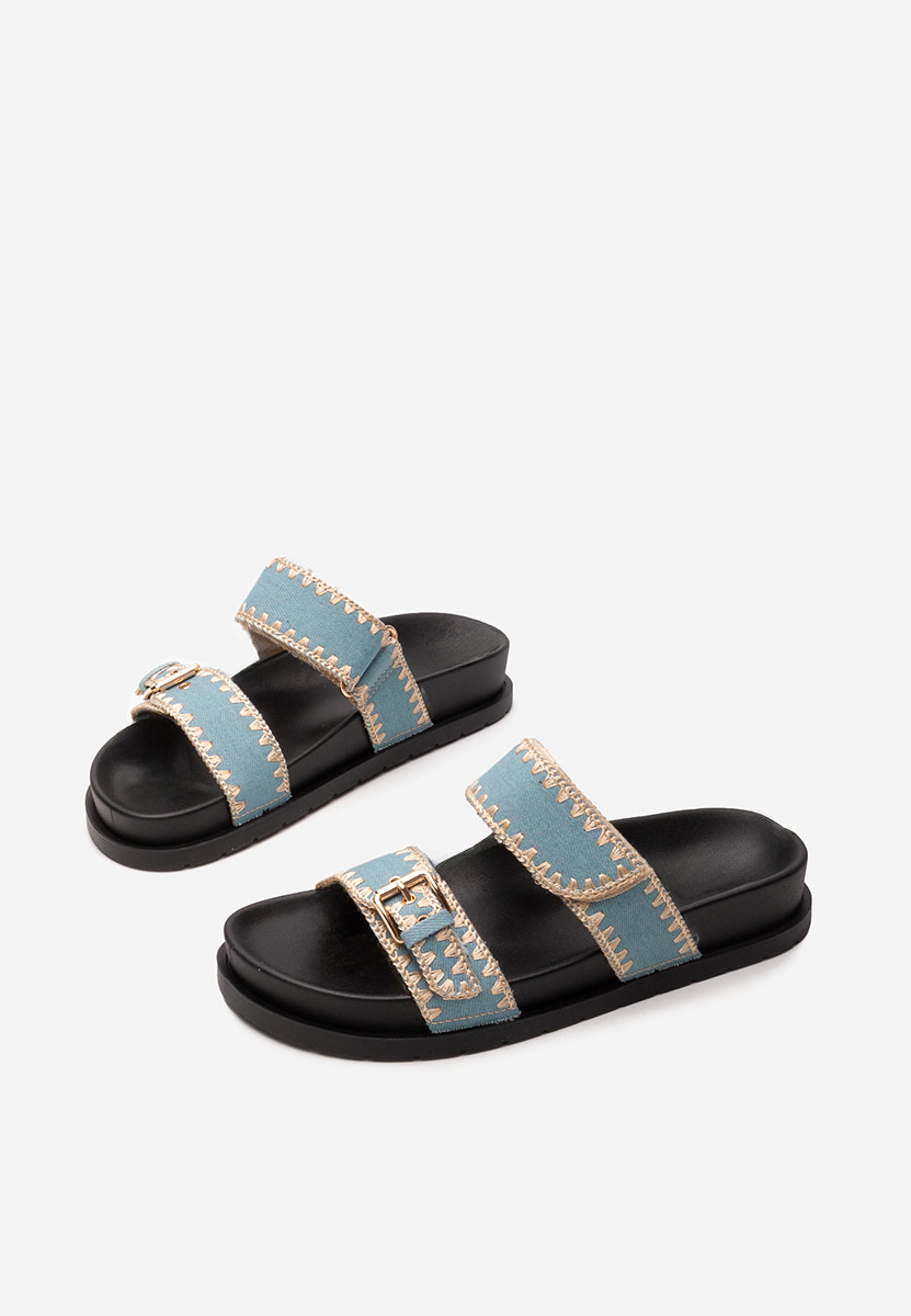 Papuče s nisku petu Mathilde denim