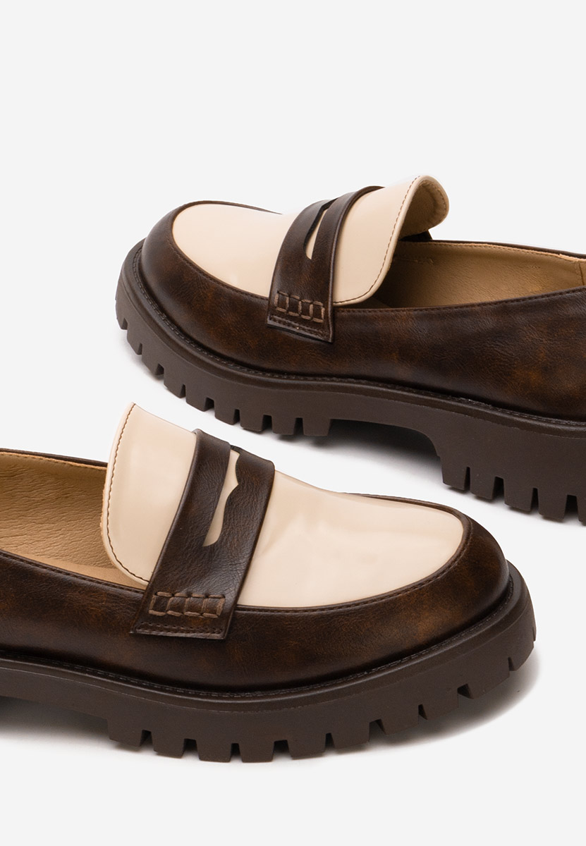 Lakirane ženske mokasinke Josefa braon