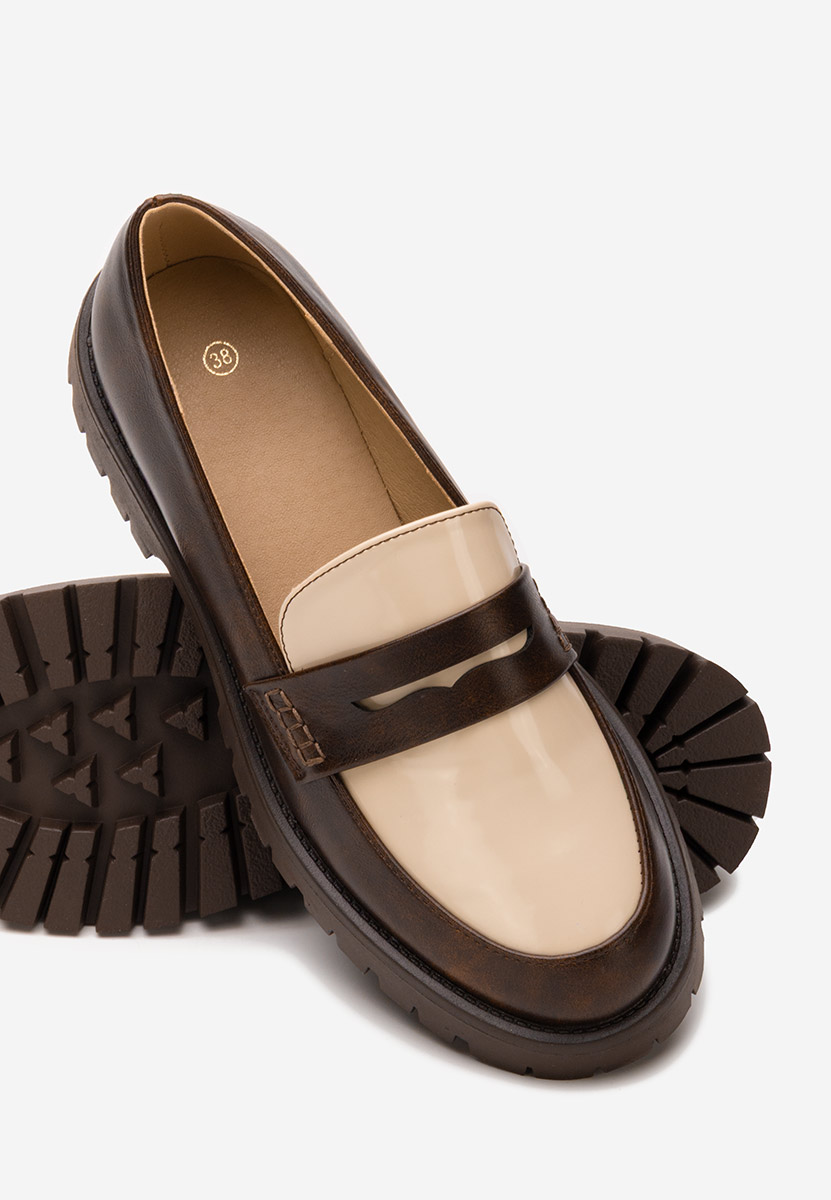 Lakirane ženske mokasinke Josefa braon