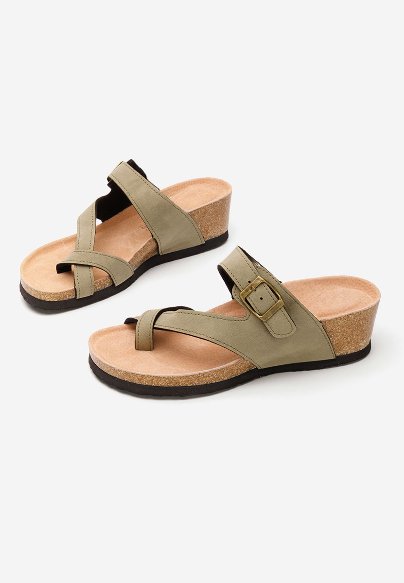 Papuče s platformom Wandana V2 kaki
