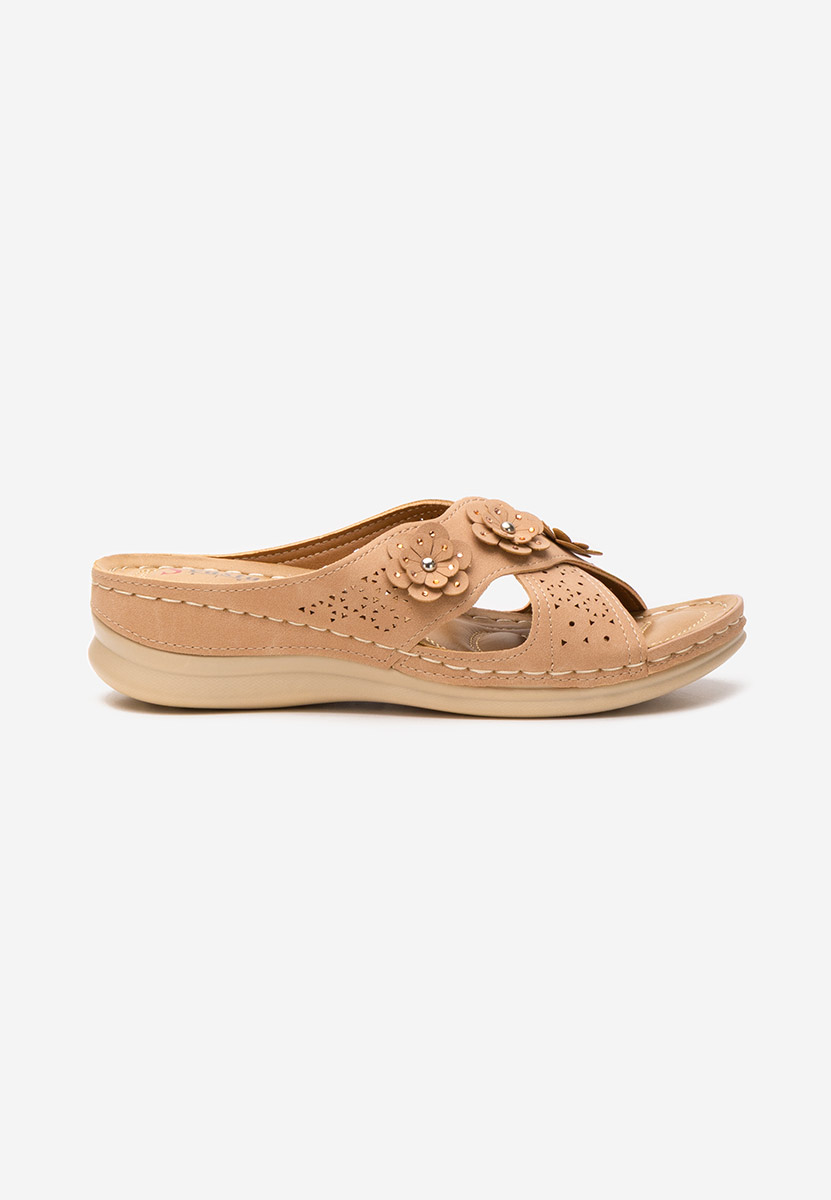 Papuče s platformom Clarysa kaki