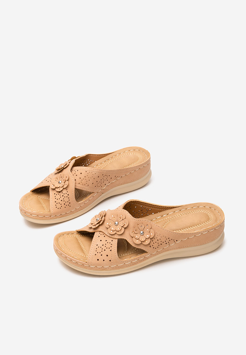Papuče s platformom Clarysa kaki