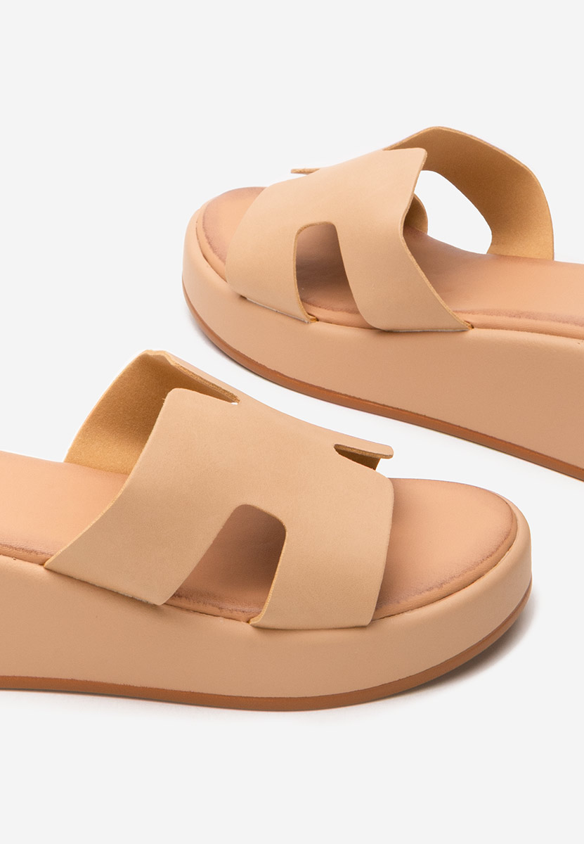 Papuče s platformom Malynda kaki
