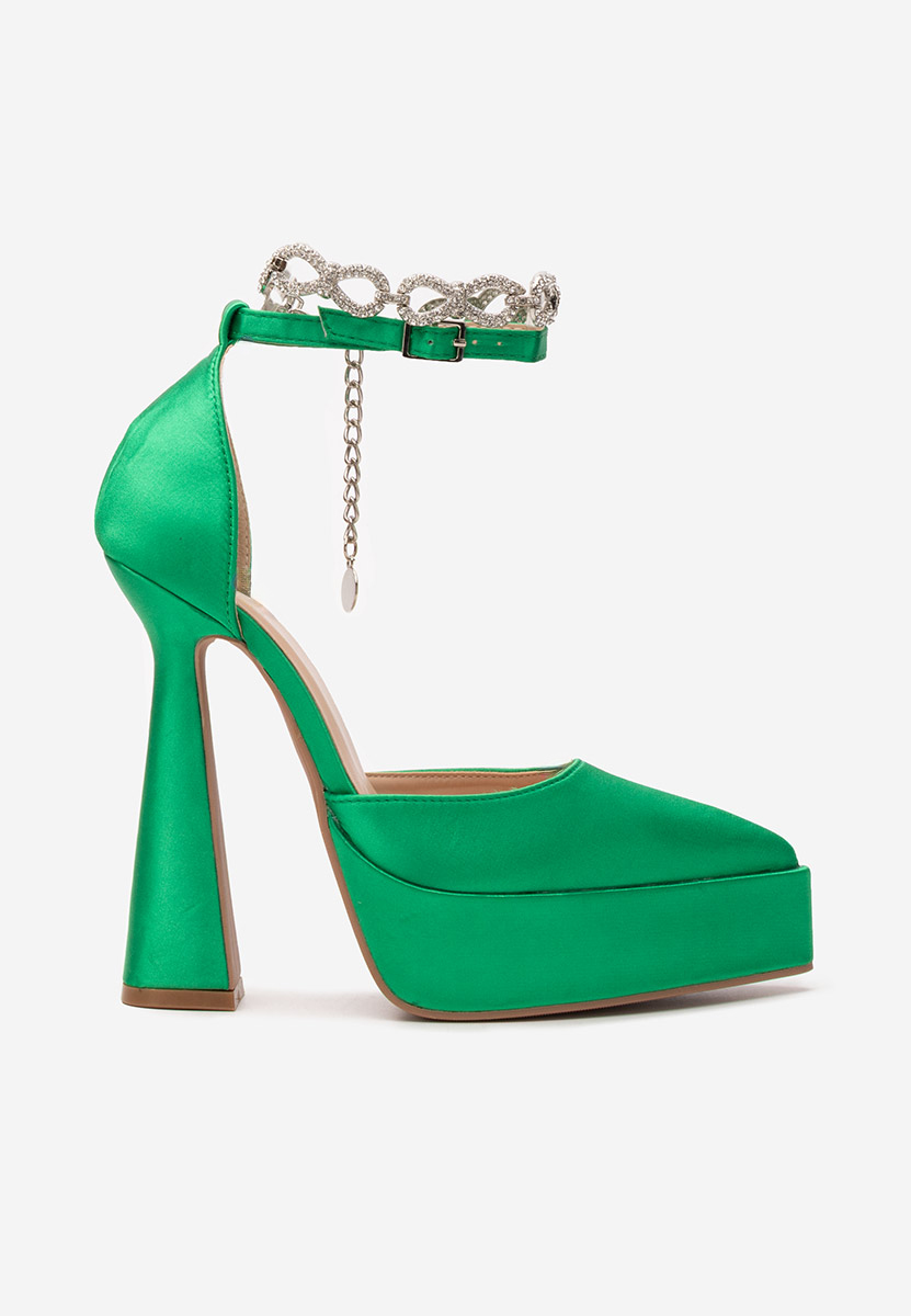 Štikle na visoku petu Irania zeleno