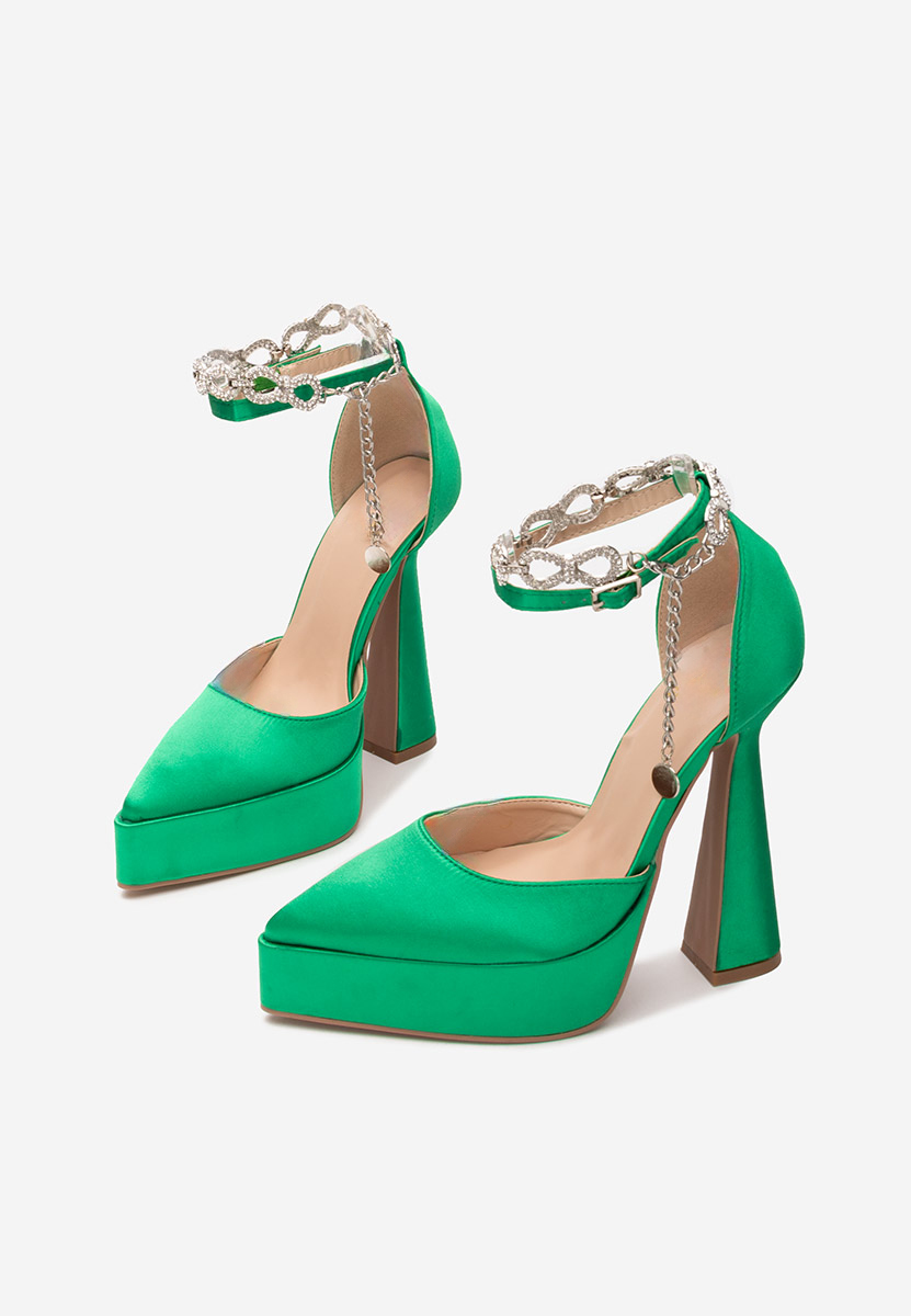 Štikle na visoku petu Irania zeleno