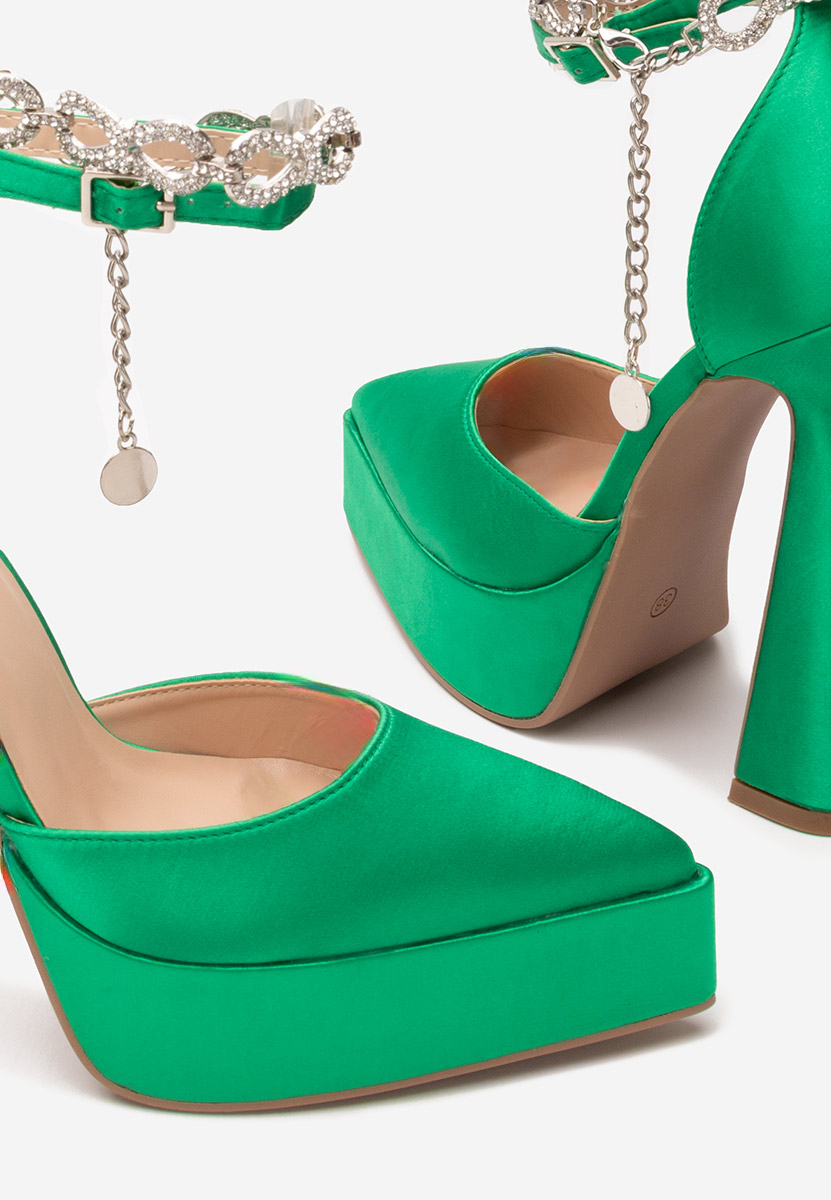 Štikle na visoku petu Irania zeleno