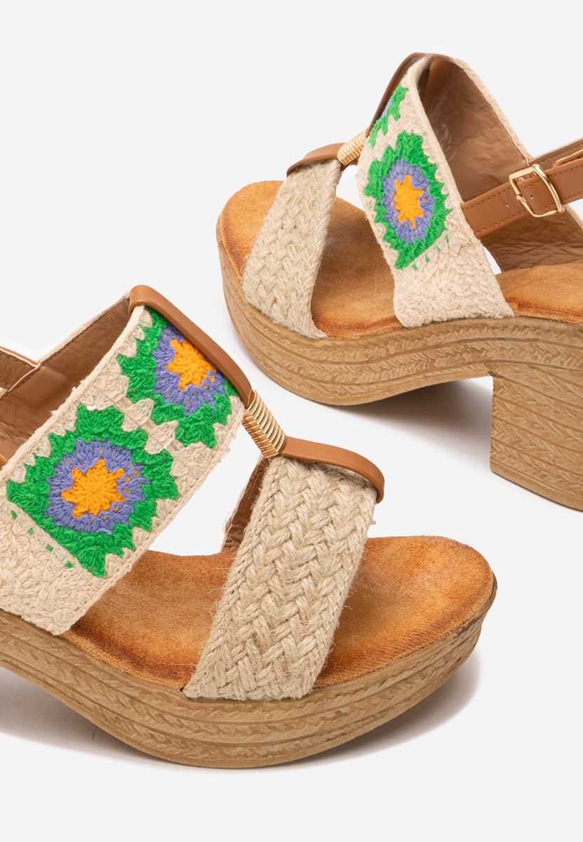 Sandale sa semi plato Zeina bež