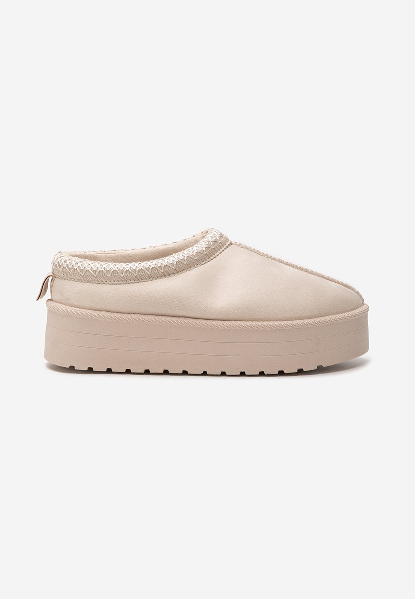 Papuče s platformom Comfy Bež