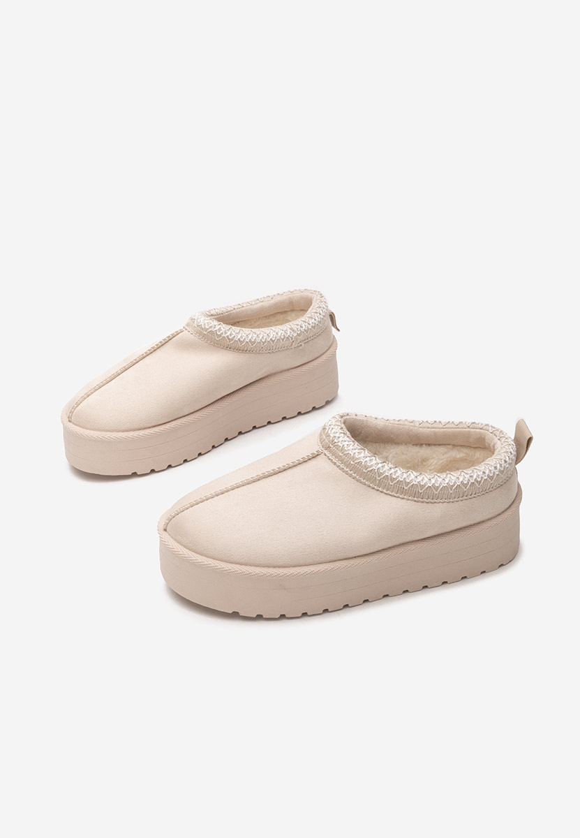 Papuče s platformom Comfy Bež