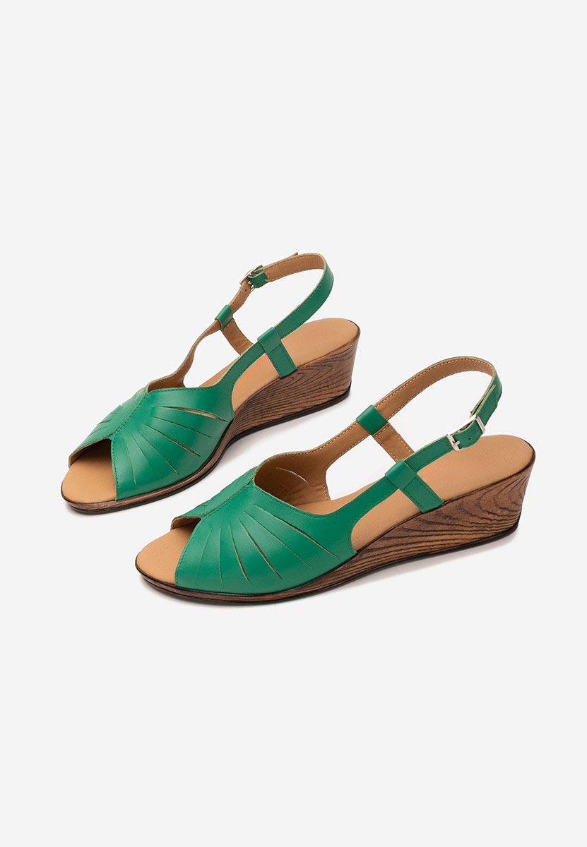 Sandale od prirodne kože Lovara zeleno