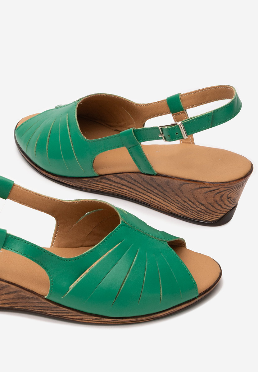 Sandale od prirodne kože Lovara zeleno