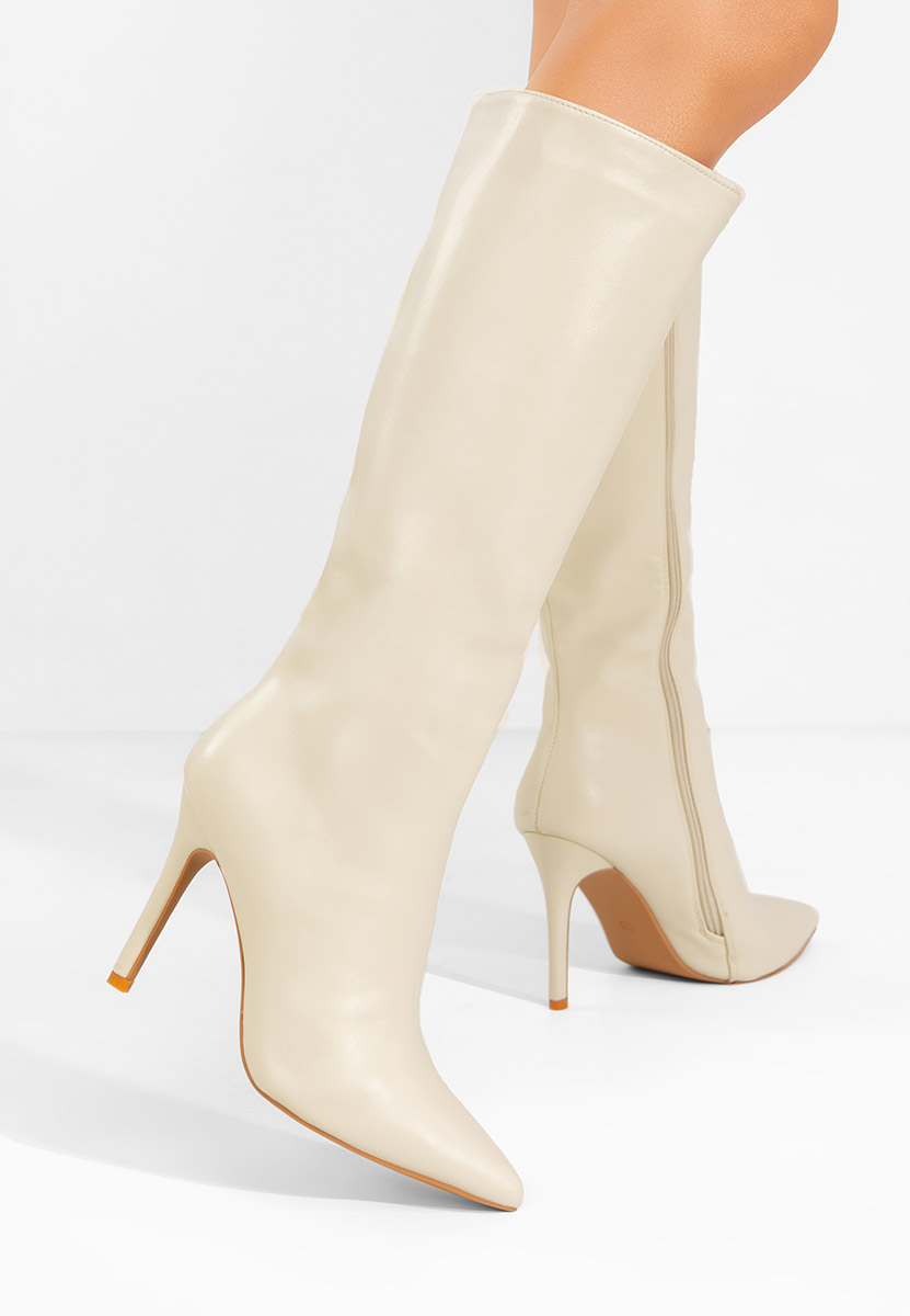 Čizme s visoku petu Kiva bež
