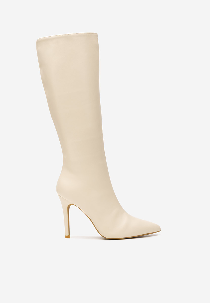 Čizme s visoku petu Kiva bež