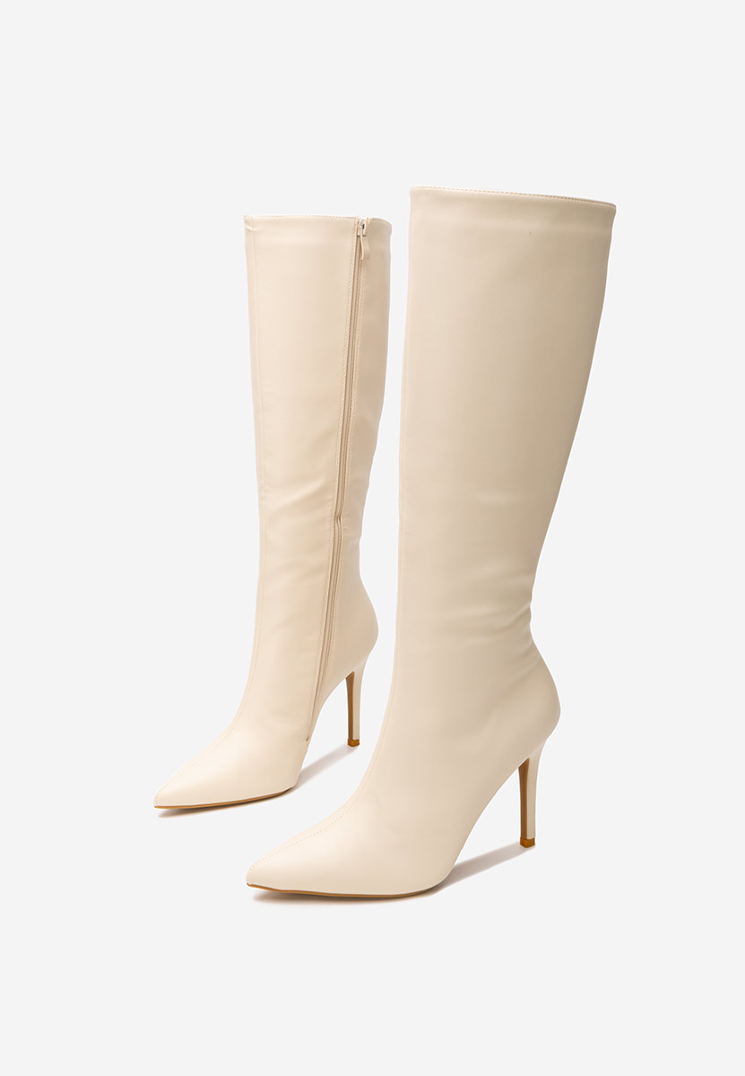 Čizme s visoku petu Kiva bež