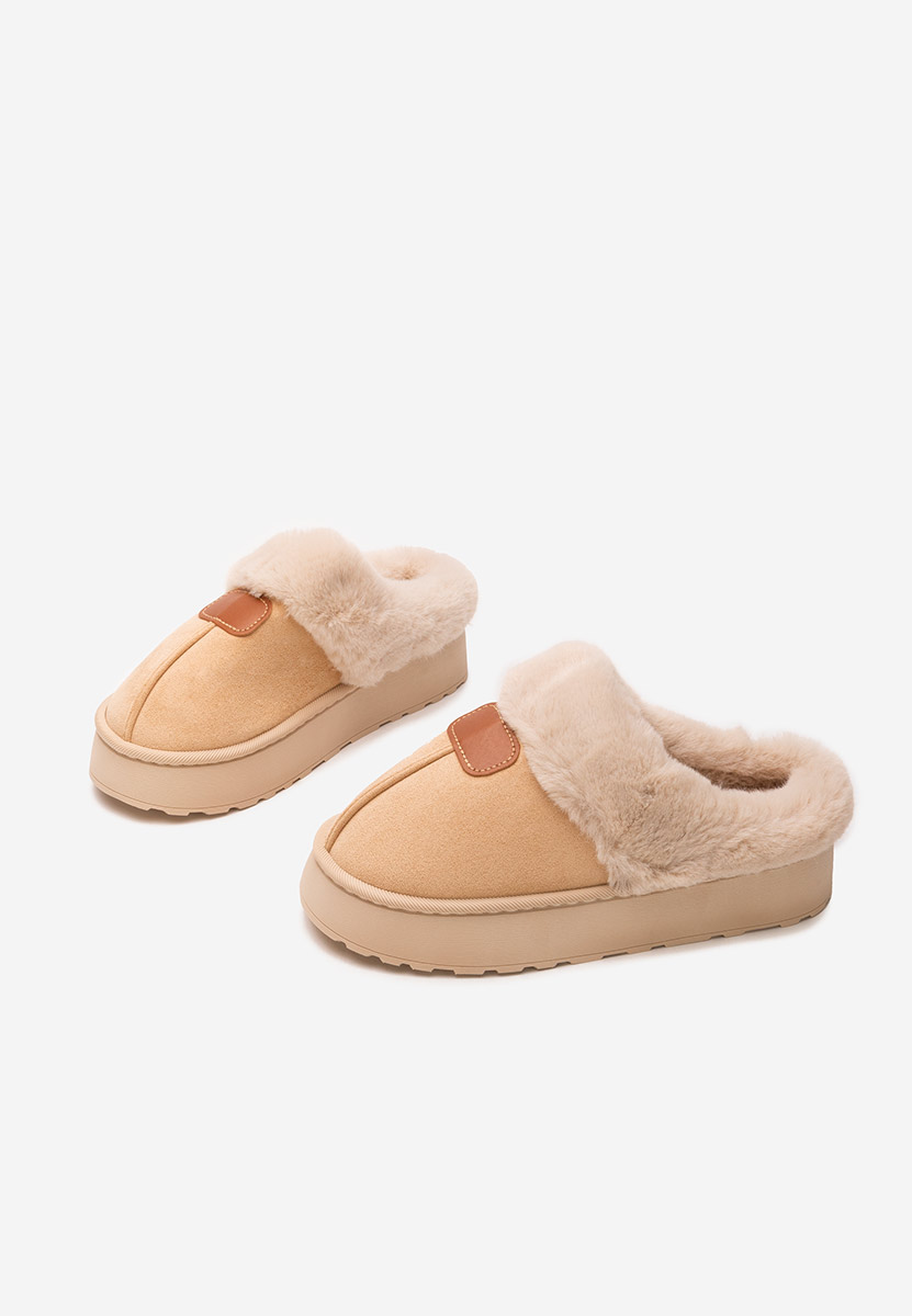 Papuče sa krznom Flufina bež