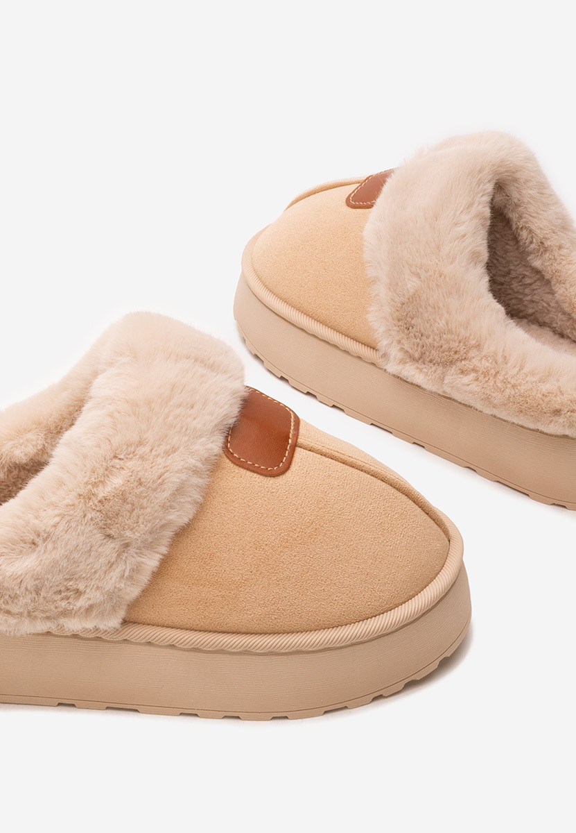 Papuče sa krznom Flufina bež