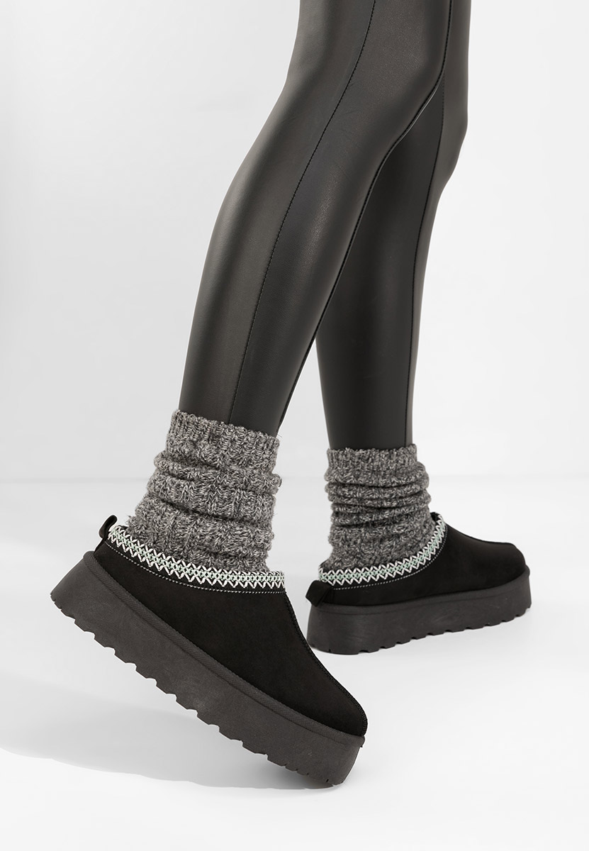 Papuče s platformom Esmie V5 crno