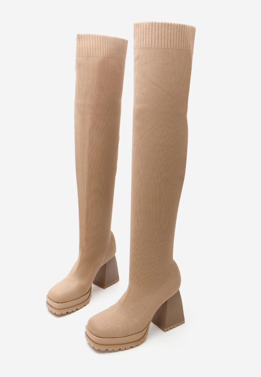 Duge čizme na petu Zalea kaki