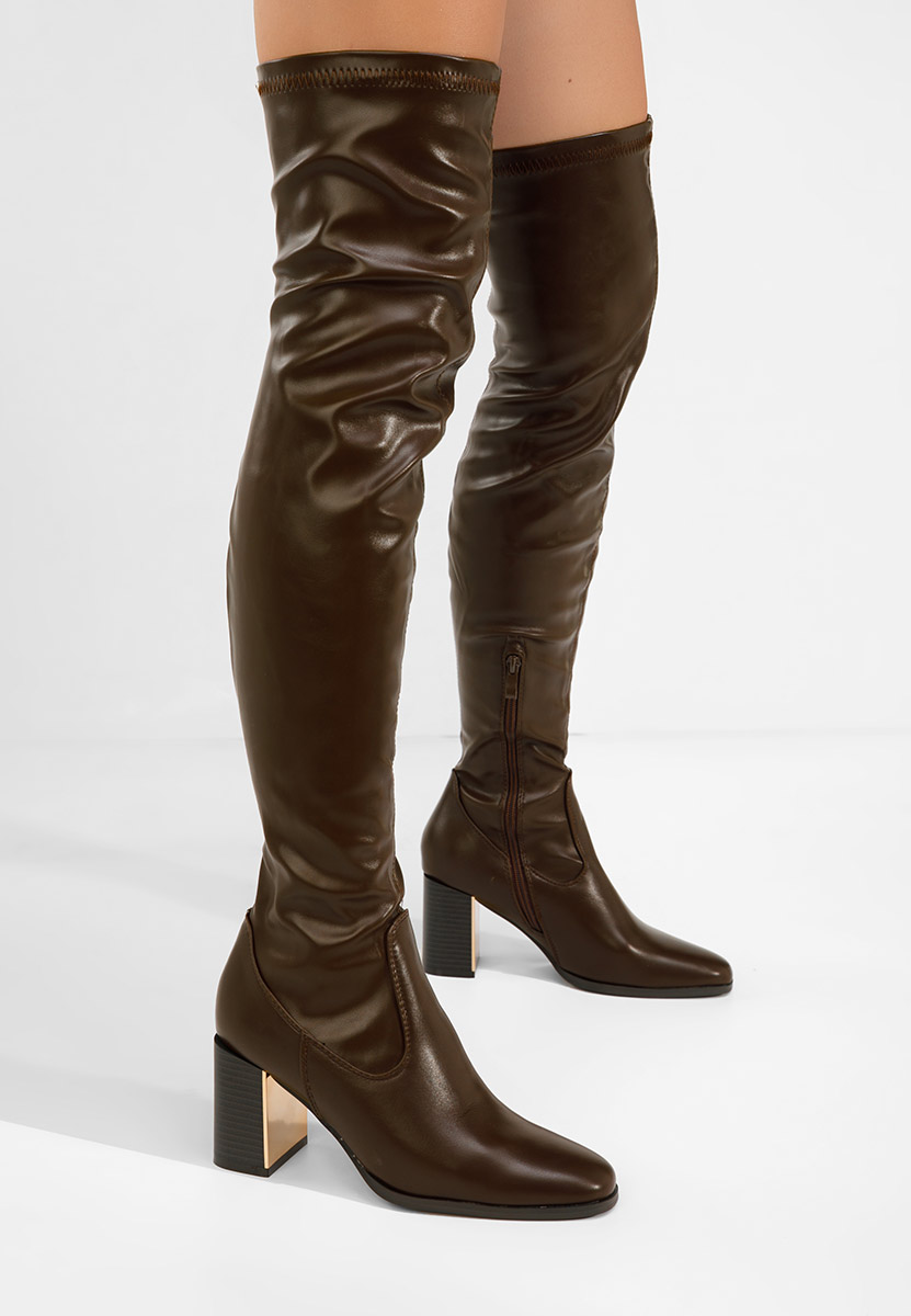 Čiizme iznad koljena Jeanne braon