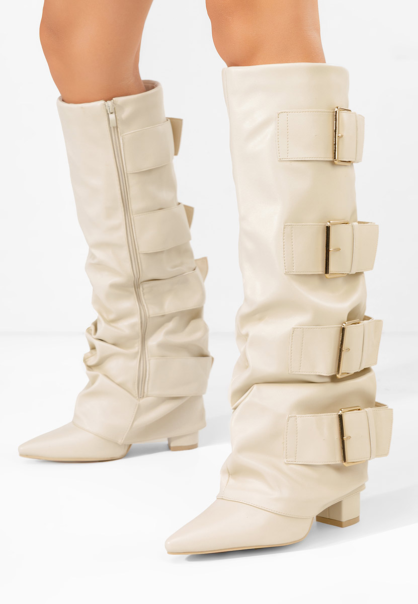 Čizmice na blok petu Jefery bež