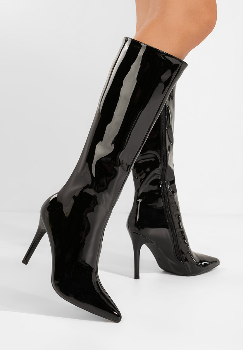 Čizme s visoku petu Kiva crno