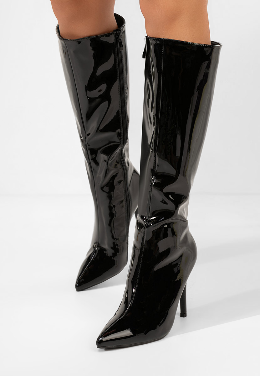 Čizme s visoku petu Kiva crno