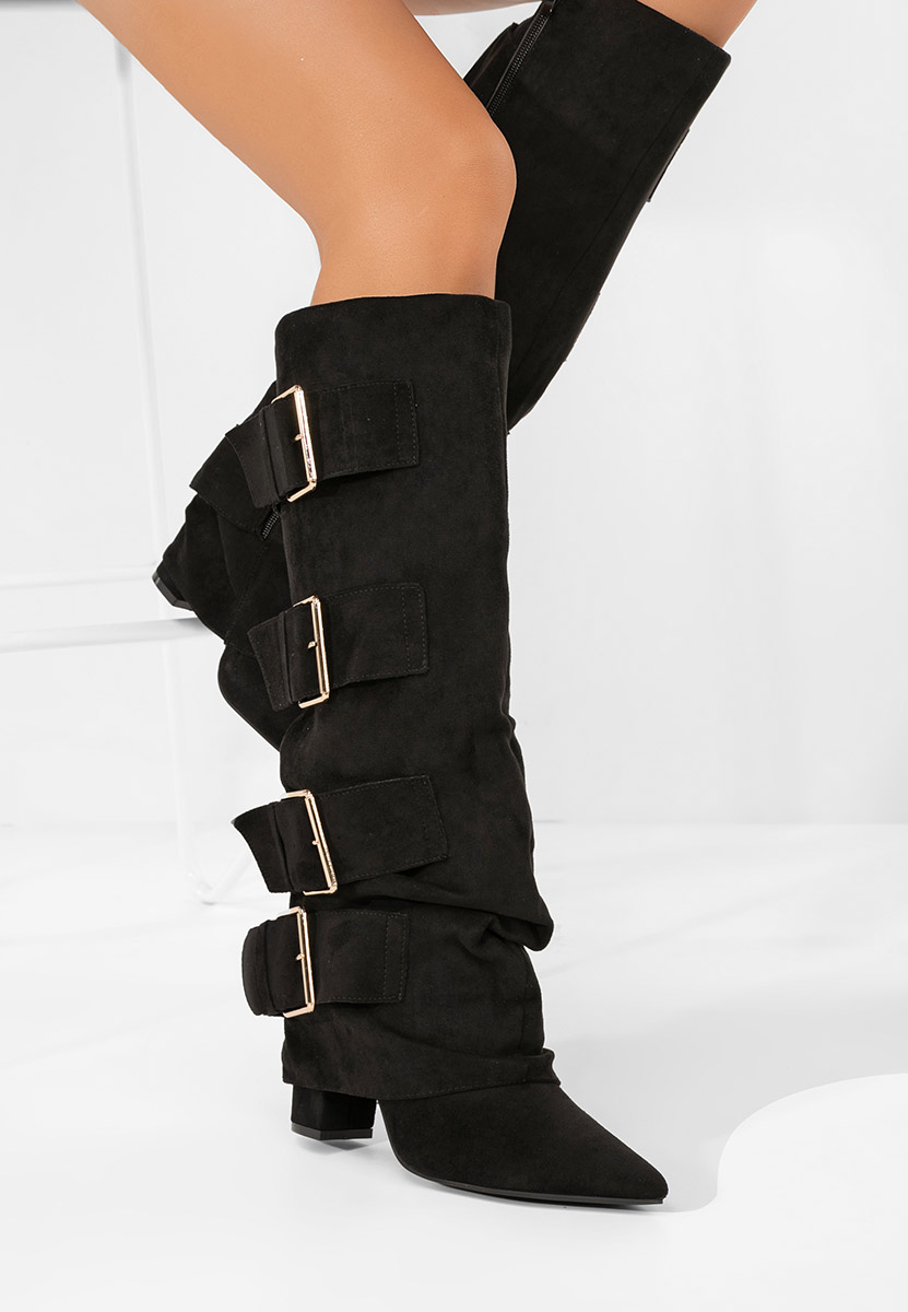 Čizmice na blok petu Jefery V2 crno