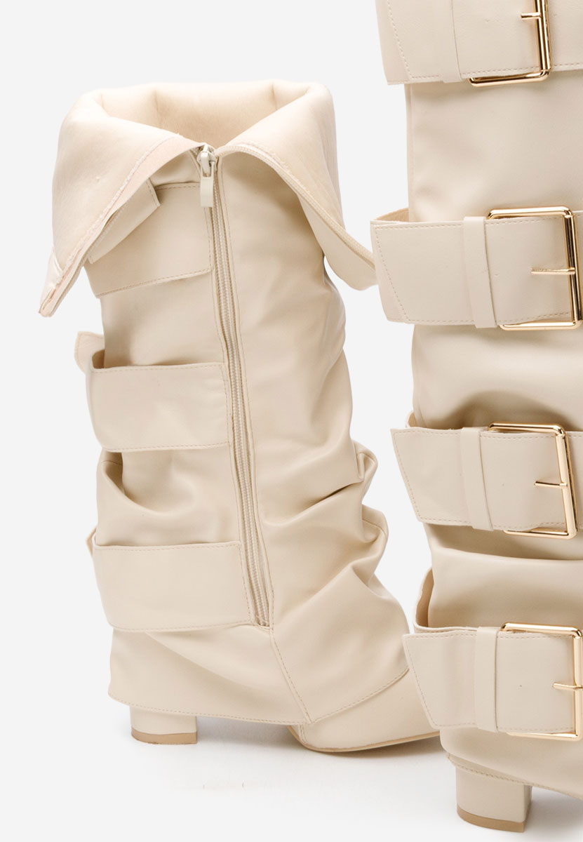 Čizmice na blok petu Jefery bež