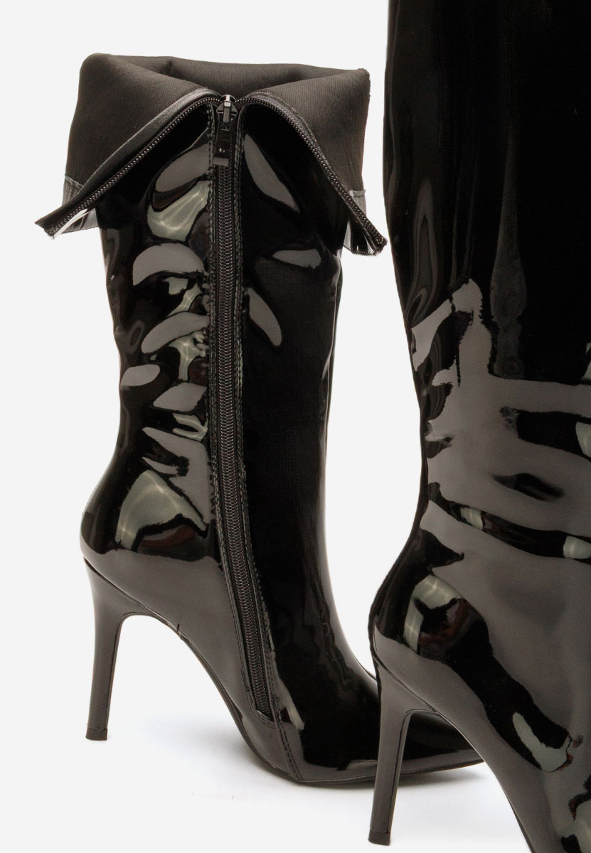 Čizme s visoku petu Kiva crno