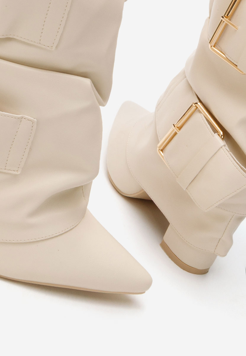 Čizmice na blok petu Jefery bež