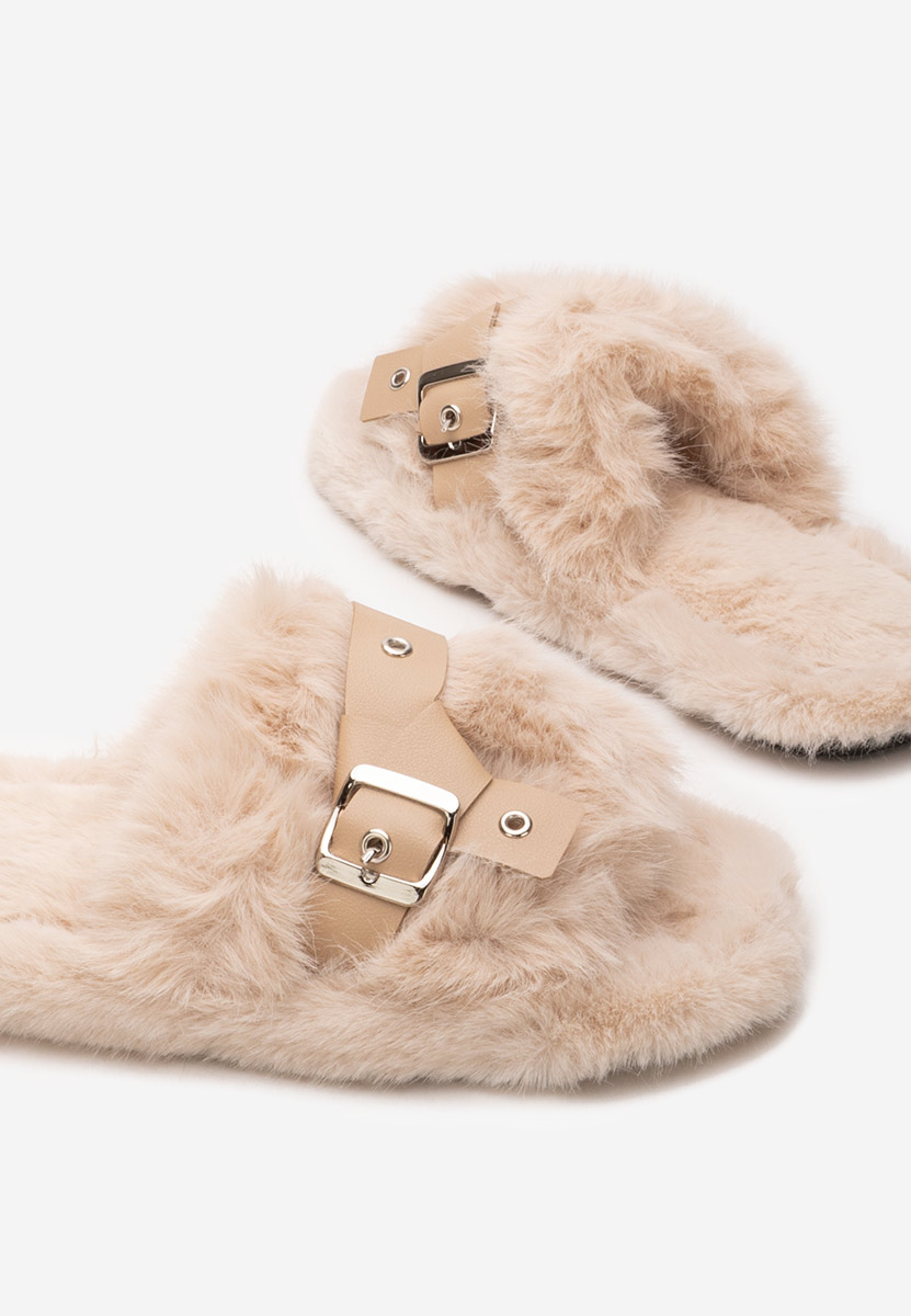 Papuče sa krznom Arlete bež Papuče sa krznom Arlete bež