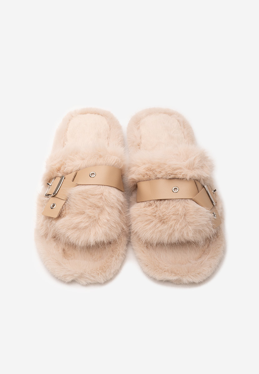 Papuče sa krznom Arlete bež Papuče sa krznom Arlete bež