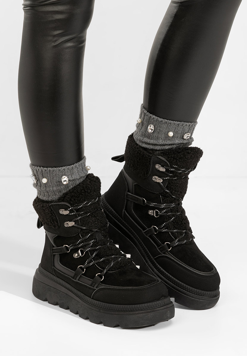 Gležnjače s platformom Mavira crno