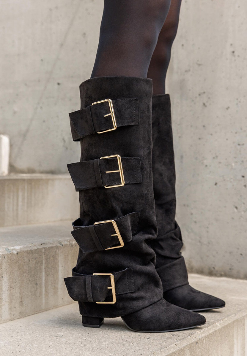 Čizmice na blok petu Jefery V2 crno