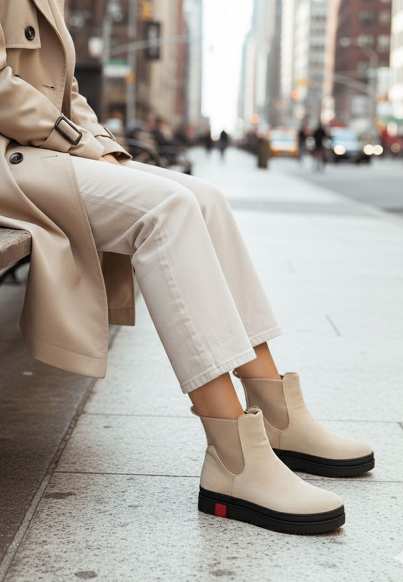 Ženske gležnjače Samera bež