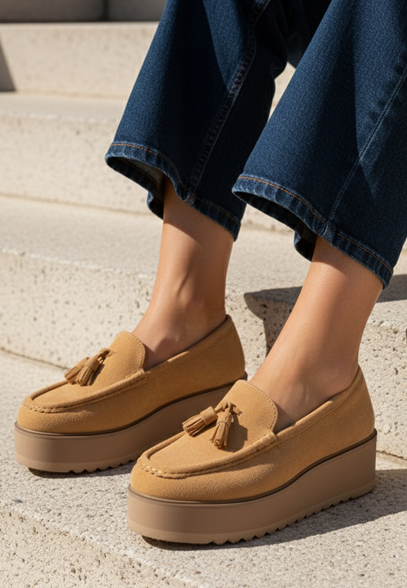 Mokasinke s platformom Leondra kaki