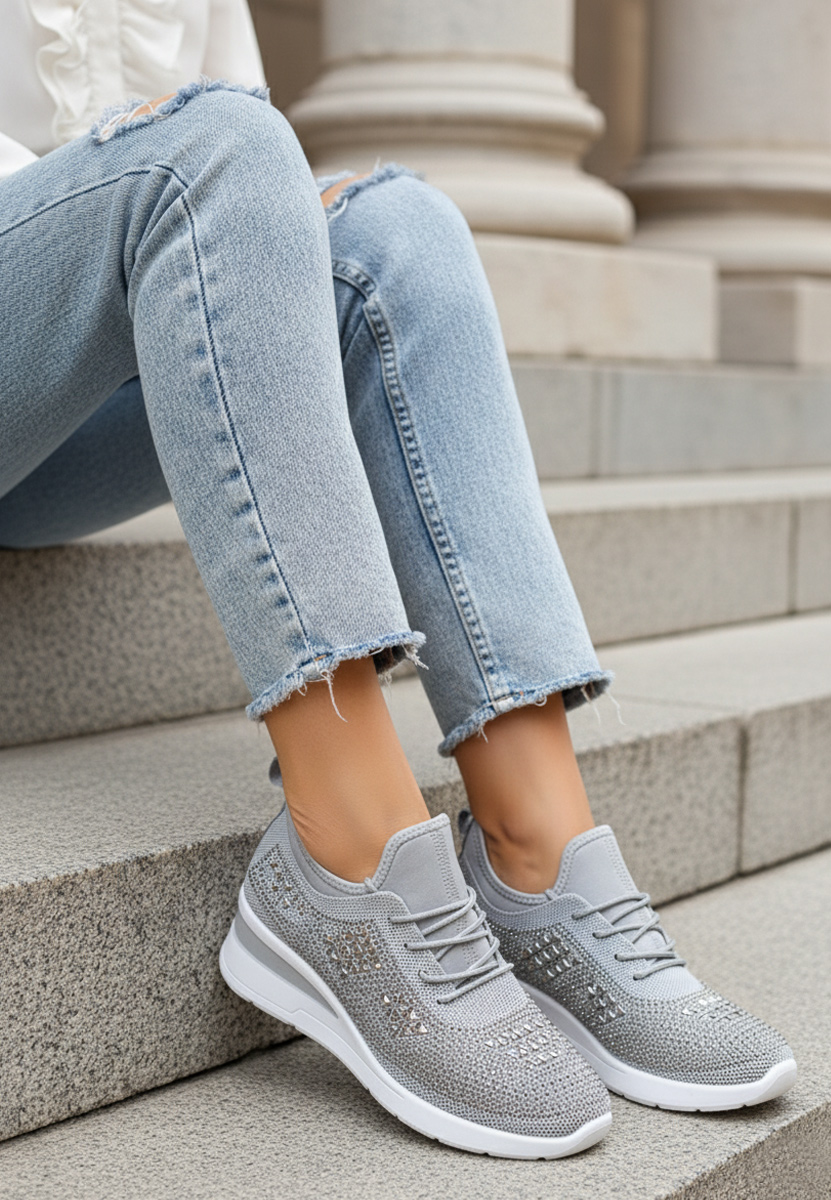 Sneakers s platformom Keeley sivo