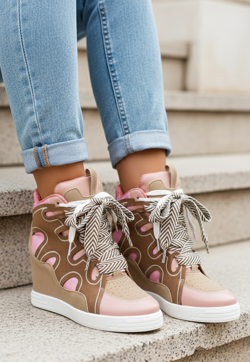 Sneakers s platformom Jessy ružičasto