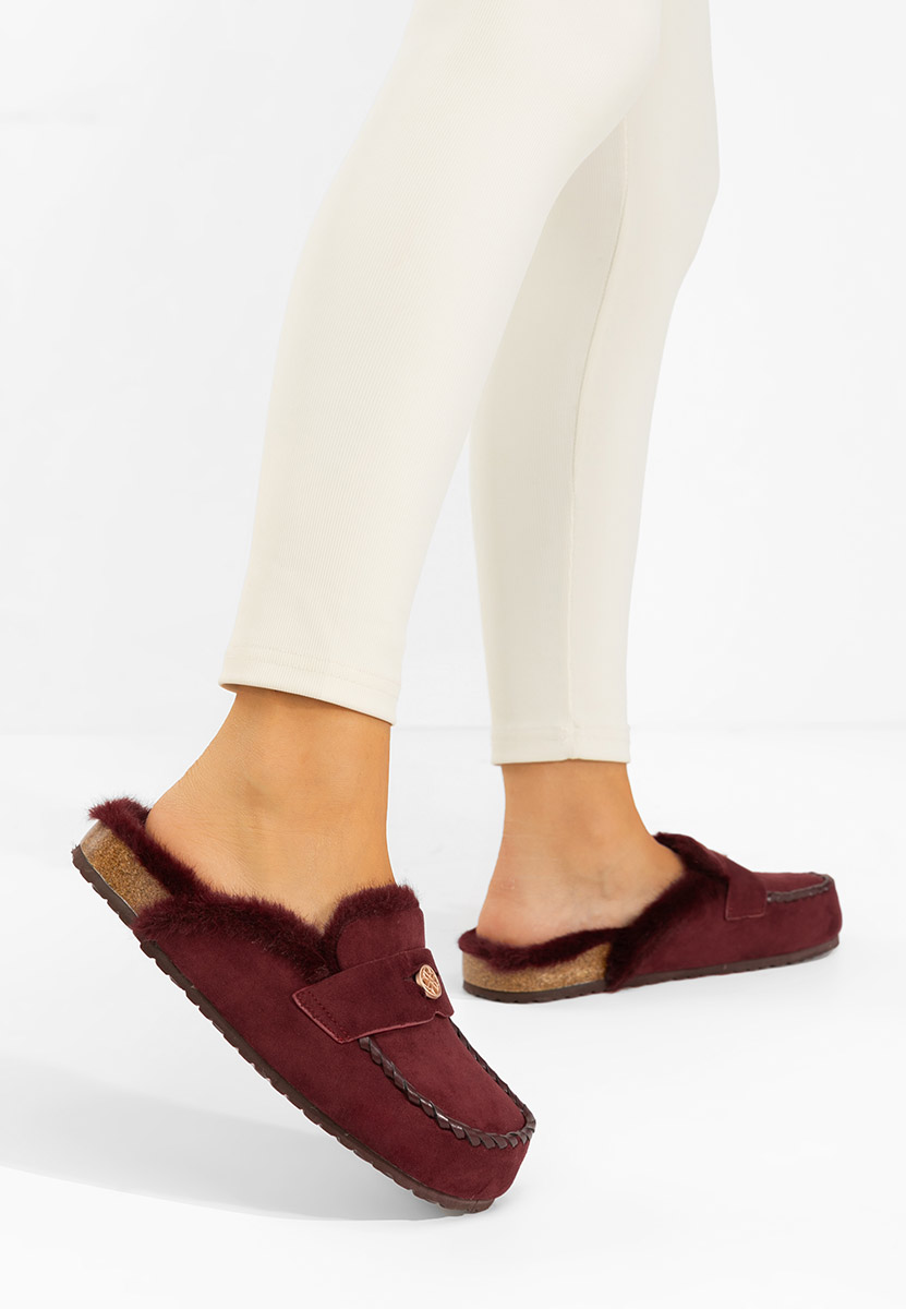 Ženske klompa Mirania vinsko crvena