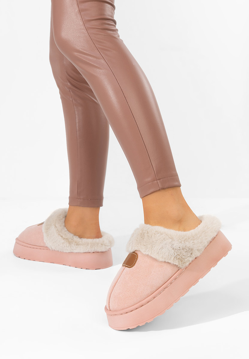 Papuče sa krznom Flufina ružičasto