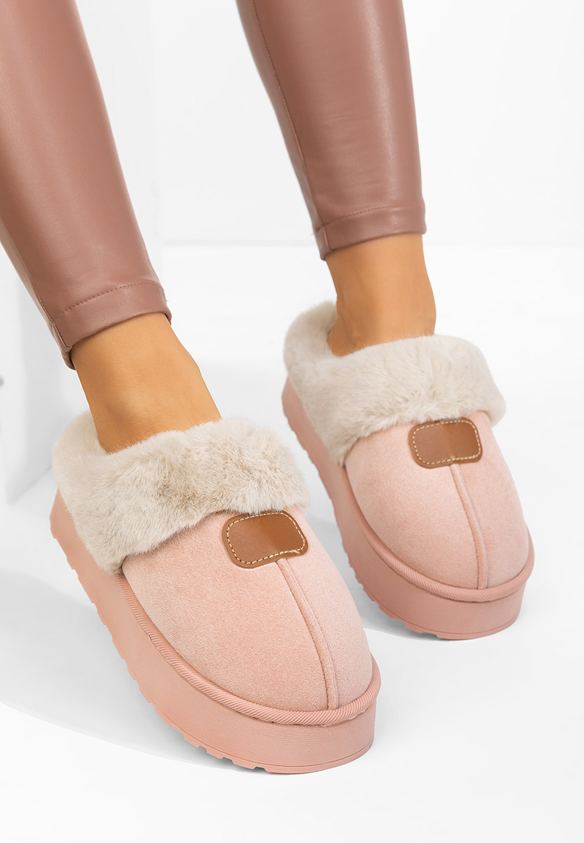 Papuče sa krznom Flufina ružičasto