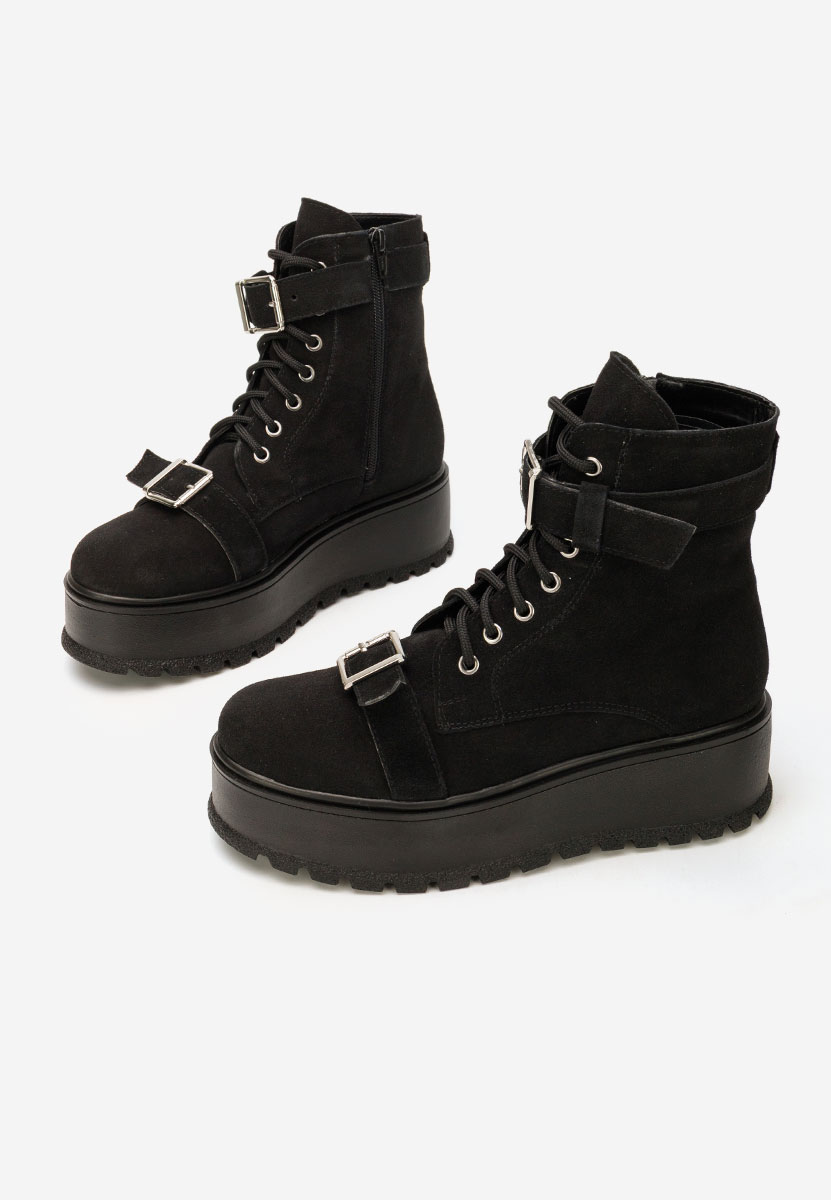 Gležnjače s platformom Astrid V6 crno